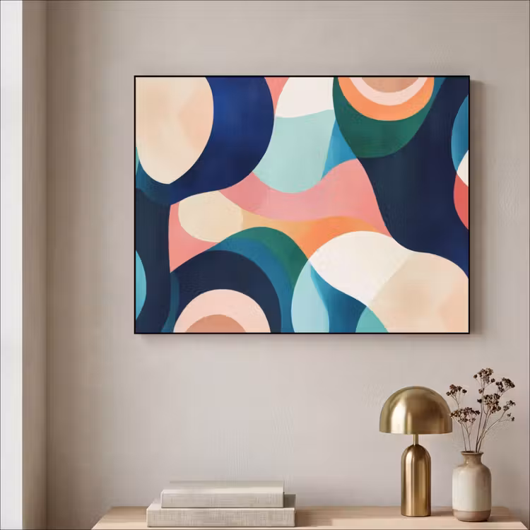 Art Frame - Abstract - Blauw - Roze — 3