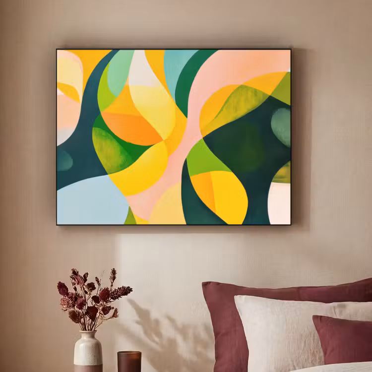 Art Frame - Abstract - Geel - Roze - Groen — 2