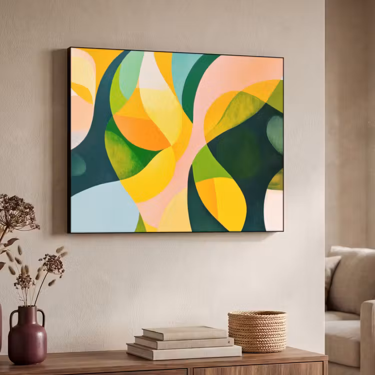 Art Frame - Abstract - Geel - Roze - Groen — 4