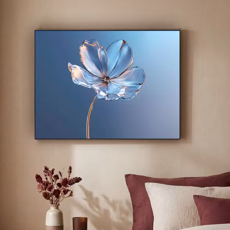 Art Frame - Blauw - Bloem - Glazen - Sierlijk — 2