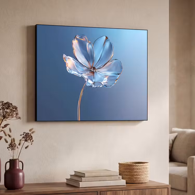 Art Frame - Blauw - Bloem - Glazen - Sierlijk — 4