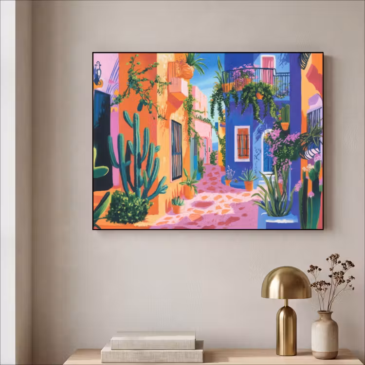 Art Frame - Geel - Blauw - Oranje - Huis — 3