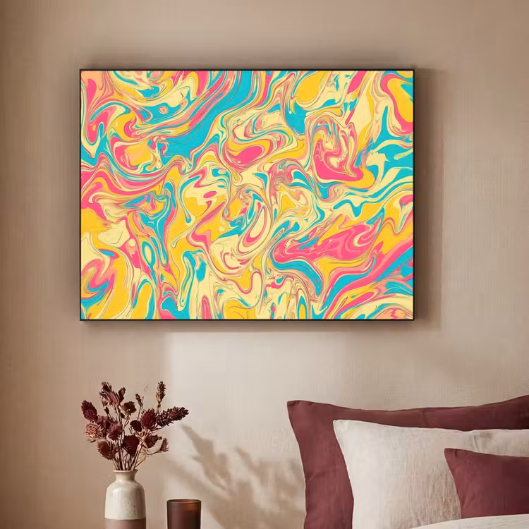 Art Frame - Geel - Roze - Blauw - Retro — 2