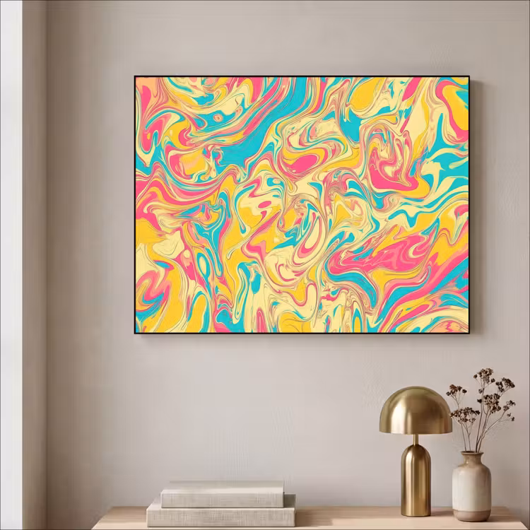 Art Frame - Geel - Roze - Blauw - Retro — 3