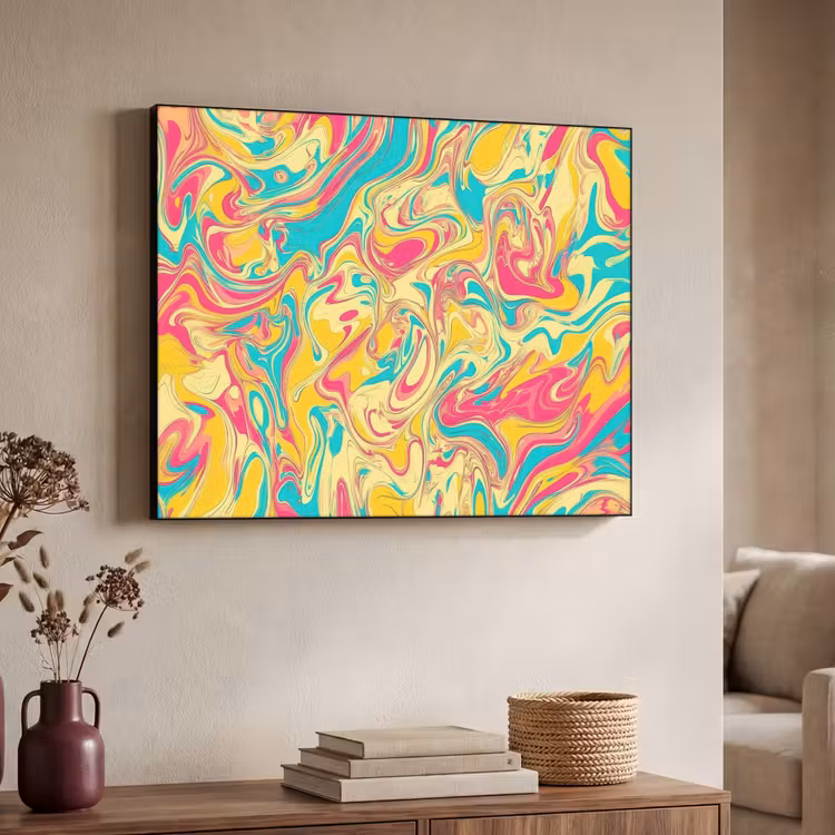Art Frame - Geel - Roze - Blauw - Retro — 4