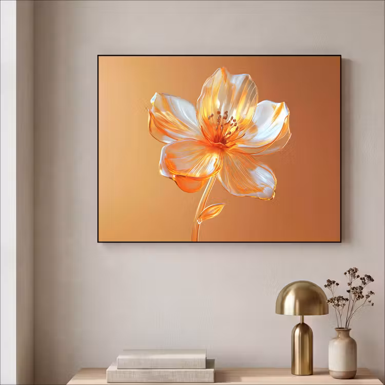 Art Frame - Glazen - Bloem - Oranje — 3