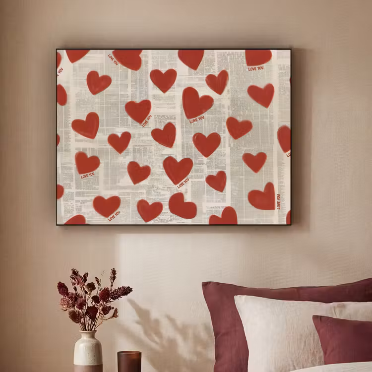 Art Frame - Hartjes - Krant - Loveyou — 2