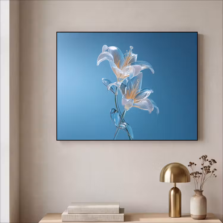 Art Frame - Lelies - Blauw - Glazen — 3