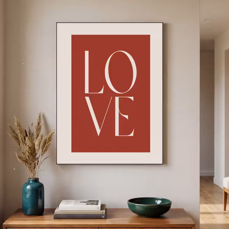 Art Frame - Love - Rood - Minimalistisch — 2