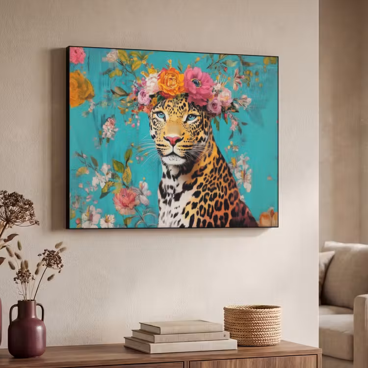Art Frame - Luipaard - Bloemen - Kroon — 4