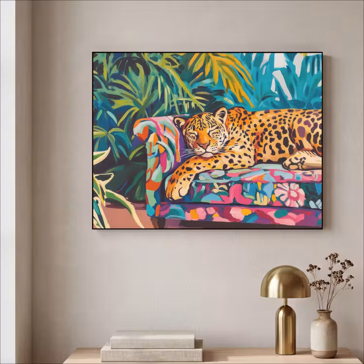 Art Frame - Luipaard - Kleurrijk - Tropisch — 3
