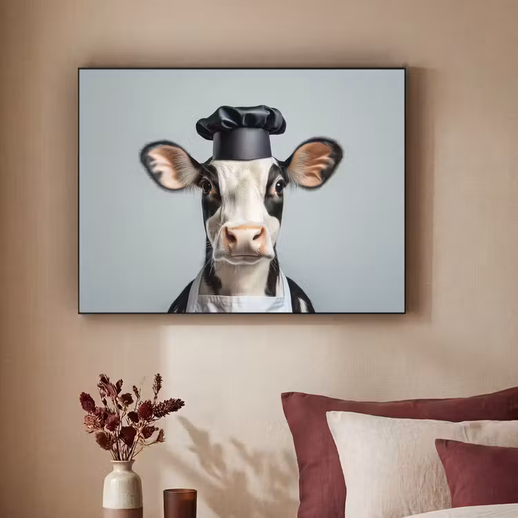 Art Frame - Koe - Zwart - Wit - Kok — 2