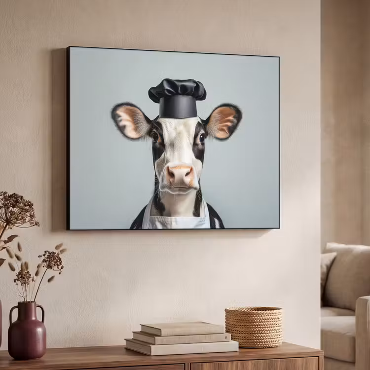 Art Frame - Koe - Zwart - Wit - Kok — 4