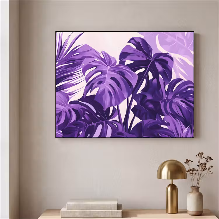 Art Frame - Bladeren - Paars - Tropisch - Abstract — 3