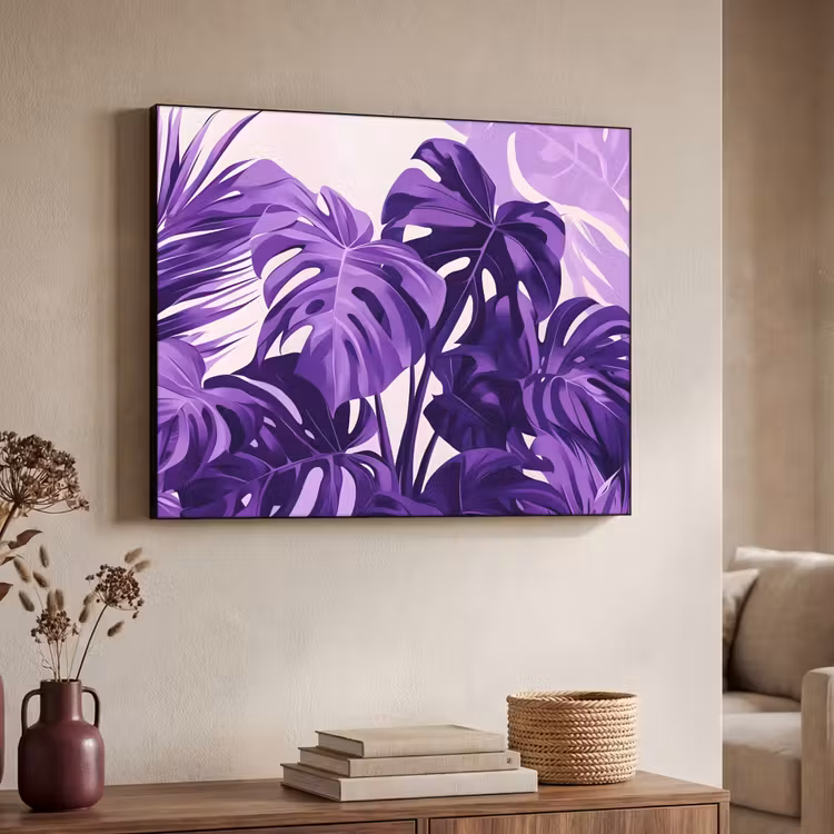 Art Frame - Bladeren - Paars - Tropisch - Abstract — 4