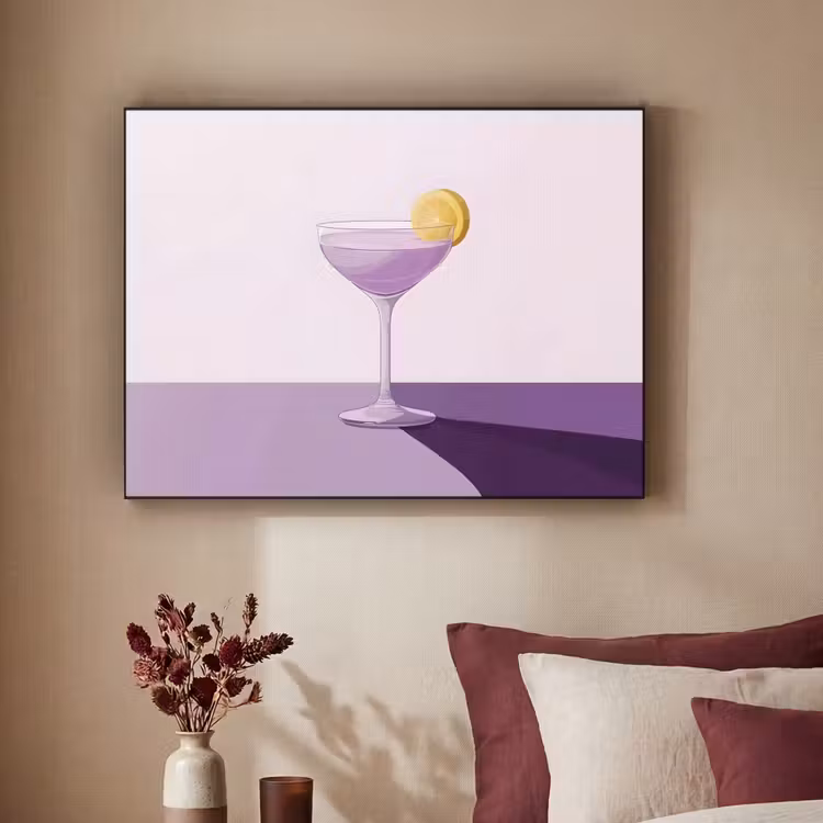 Art Frame - Cocktail - Paars - Minimalistisch - Citroen — 2