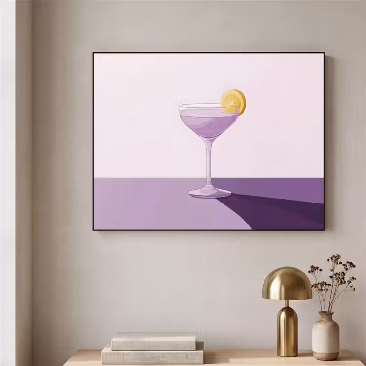 Art Frame - Cocktail - Paars - Minimalistisch - Citroen — 3