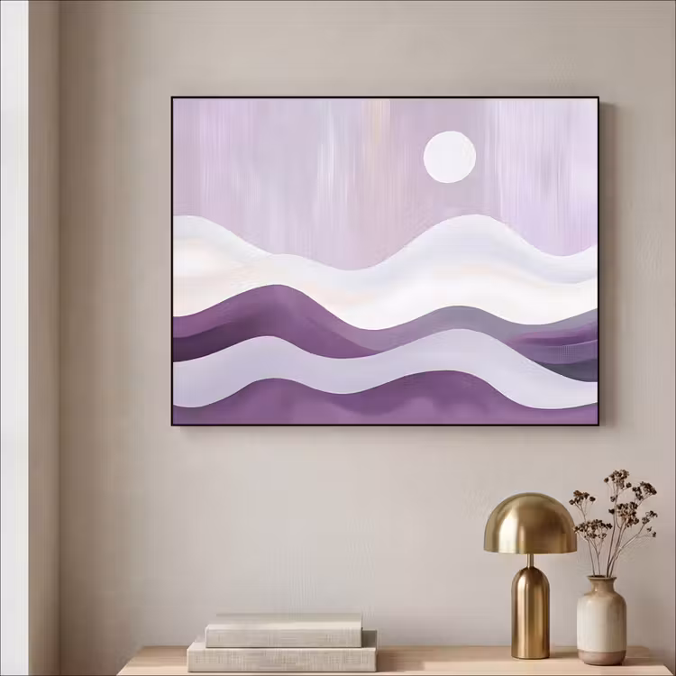 Art Frame - Golven - Heuvels - Abstract - Paars — 3