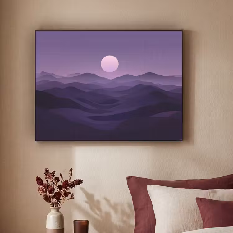 Art Frame - Heuvels - Paars - Mist - Zon — 2