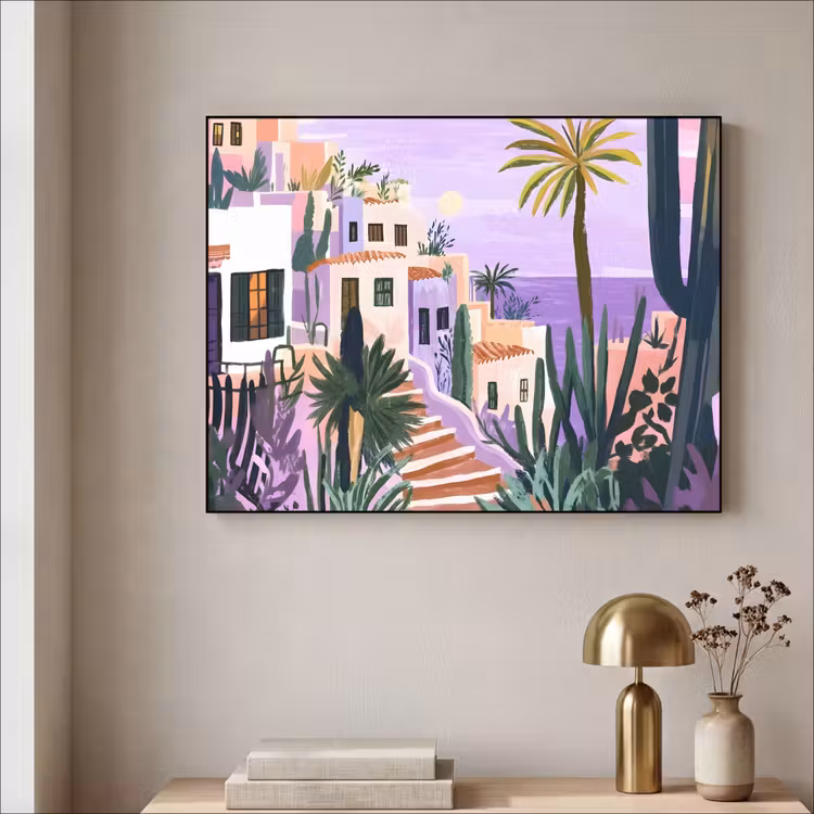 Art Frame - Huizen - Minimalistisch - Palmbomen - Kust — 3
