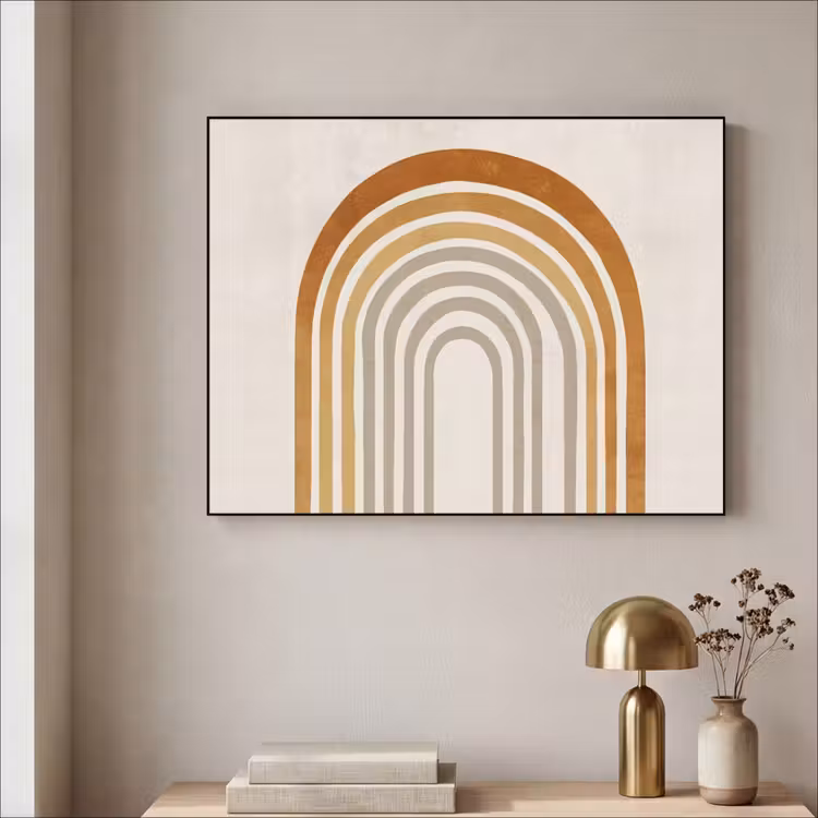 Art Frame - Minimalistisch - Boog - Lijnen - Beige — 3