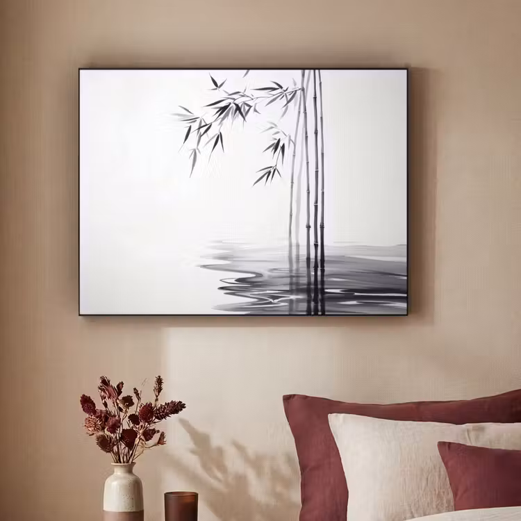 Art Frame - Bamboestammen - Water - Minimalistisch - Wit — 2