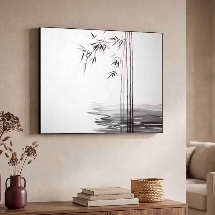 Art Frame - Bamboestammen - Water - Minimalistisch - Wit — 4