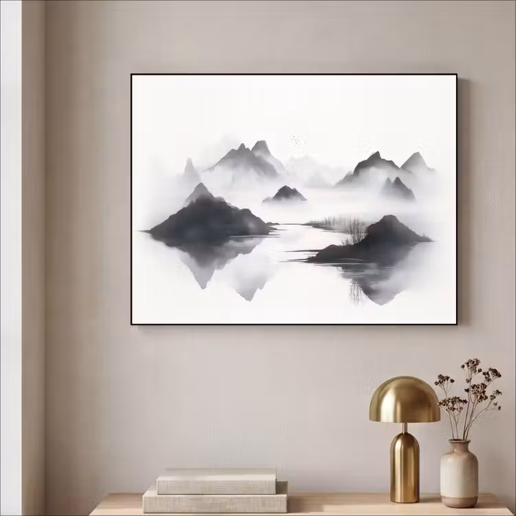 Art Frame - Bergen - Mistig - Water - Wit — 3