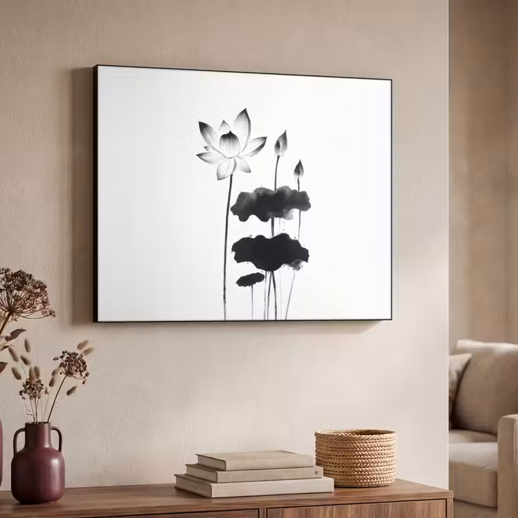 Art Frame - Bladeren - Zwart - Lotusbloem - Minimalitisch — 4