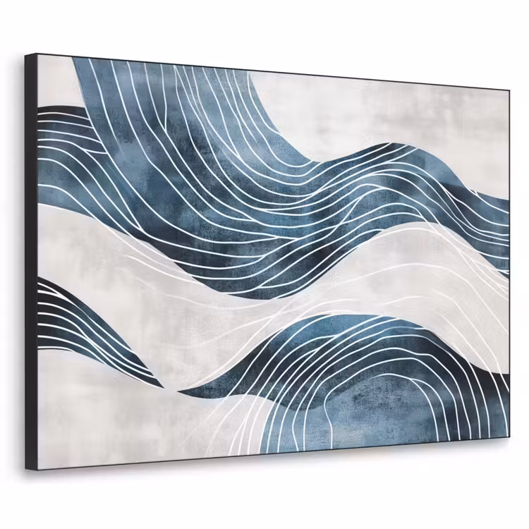 Art Frame - Lijnen - Golven - Abstract - Blauw — 1