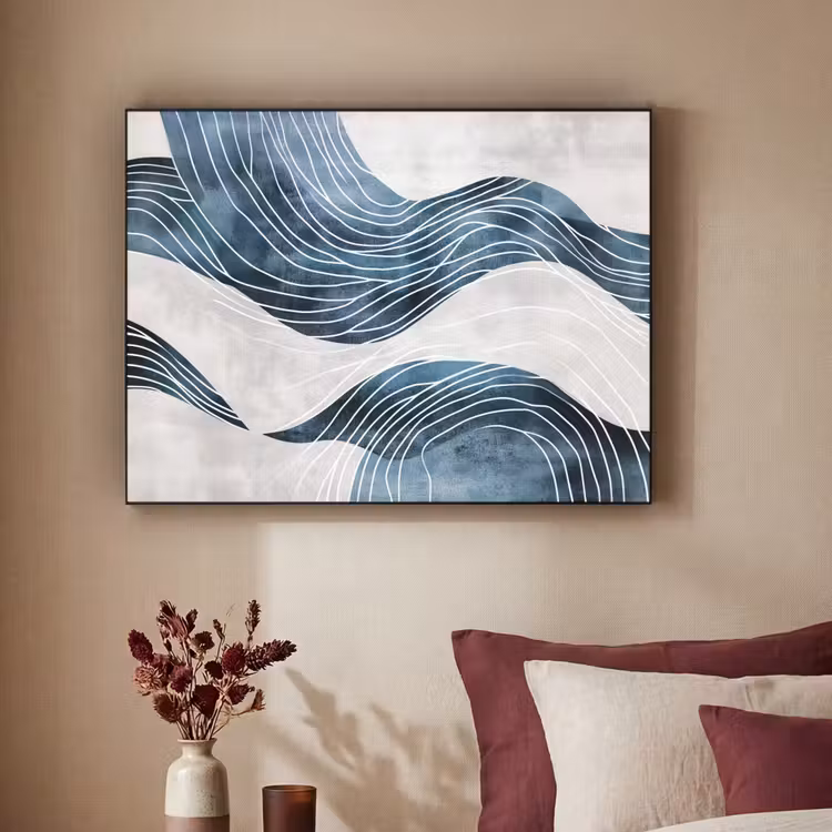 Art Frame - Lijnen - Golven - Abstract - Blauw — 2