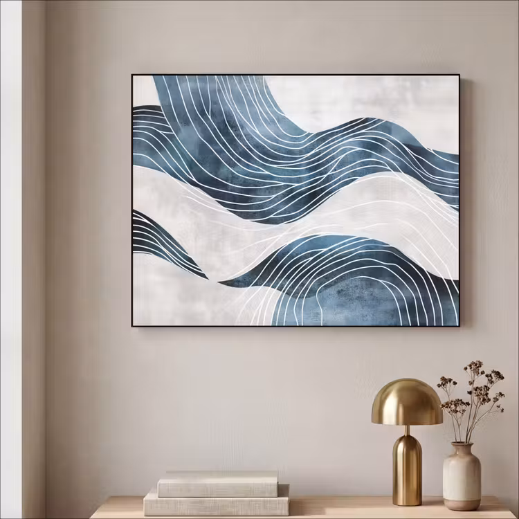 Art Frame - Lijnen - Golven - Abstract - Blauw — 3