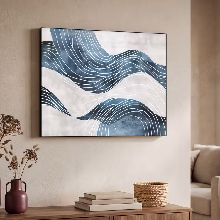 Art Frame - Lijnen - Golven - Abstract - Blauw — 4