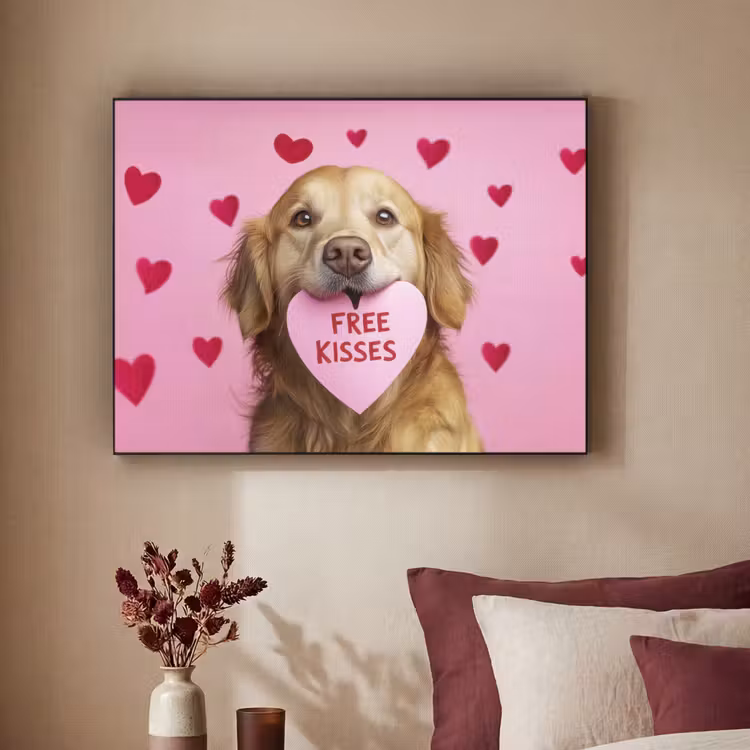Art Frame - Hond - Kiss- Valentijn - Hartjes — 2