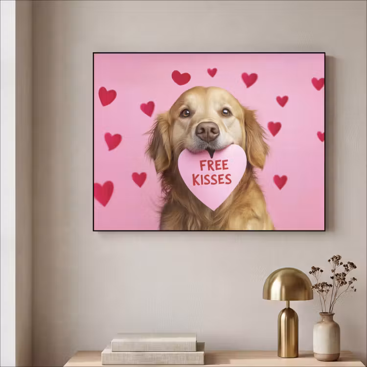 Art Frame - Hond - Kiss- Valentijn - Hartjes — 3