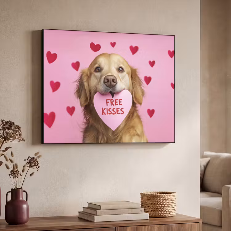 Art Frame - Hond - Kiss- Valentijn - Hartjes — 4