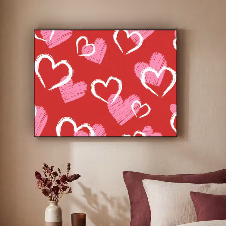 Art Frame - Patroon - Hartjes - Roze - Valentijn — 2