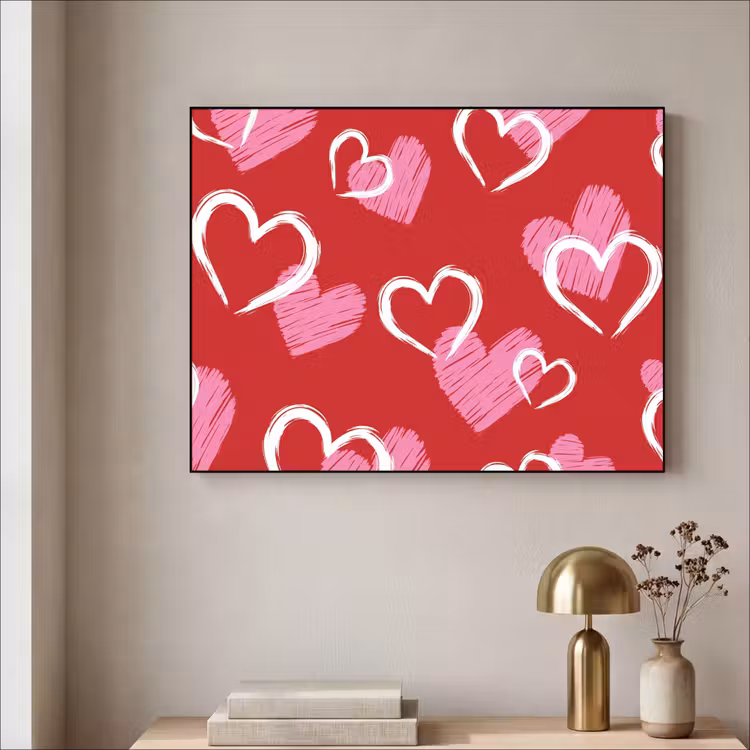 Art Frame - Patroon - Hartjes - Roze - Valentijn — 3