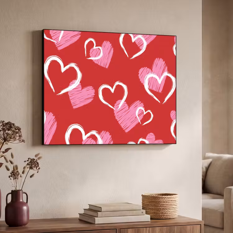 Art Frame - Patroon - Hartjes - Roze - Valentijn — 4