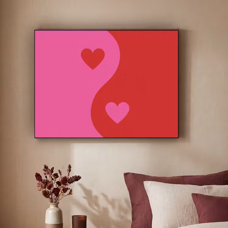 Art Frame - Minimalistisch - Rood - Roze - Hartjes — 2