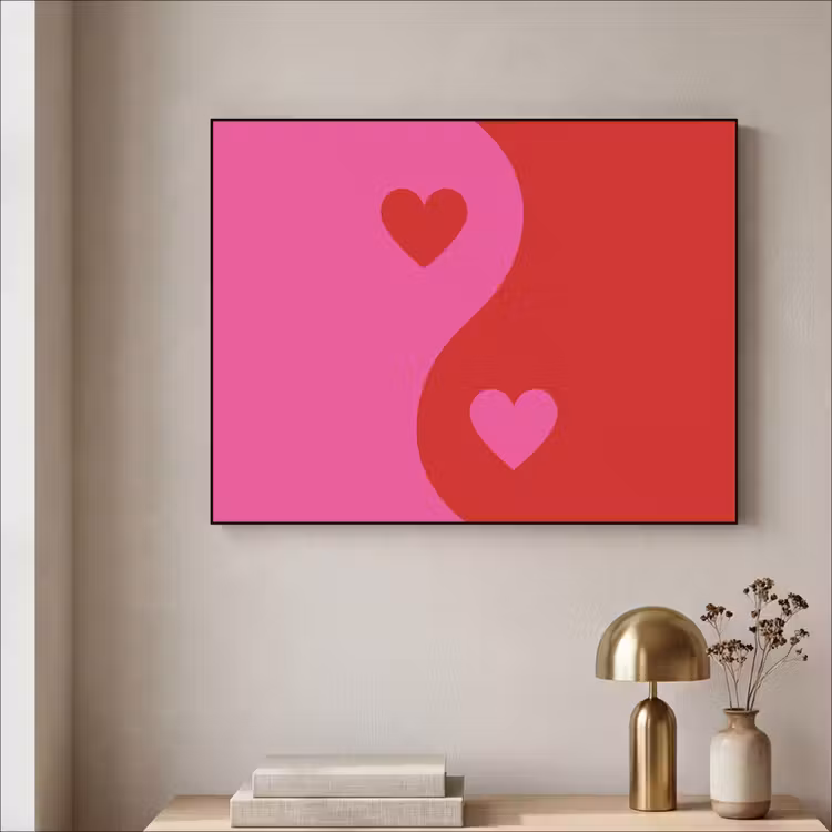 Art Frame - Minimalistisch - Rood - Roze - Hartjes — 3