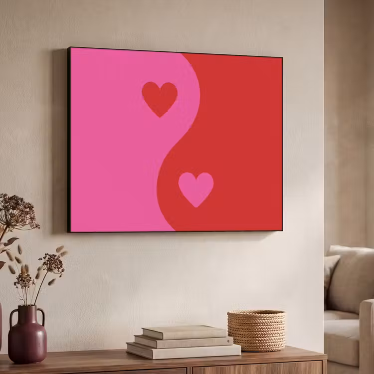 Art Frame - Minimalistisch - Rood - Roze - Hartjes — 4