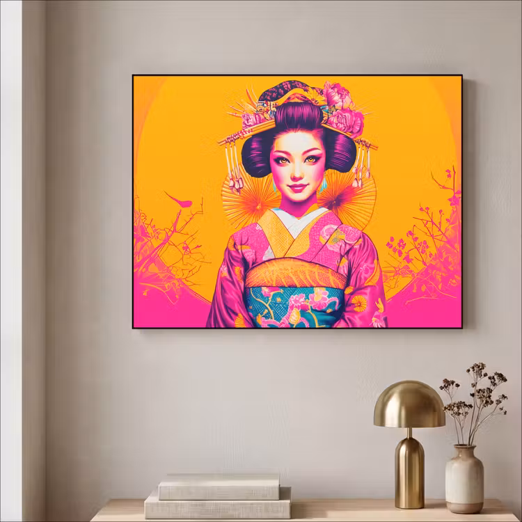Art Frame - Bloemen - Vrouw - Kimono - Roze — 3