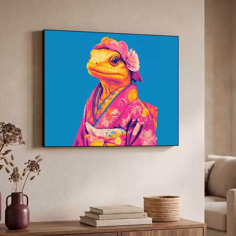 Art Frame - Bloemenkrans - Hagedis - Kimono - Paars — 4