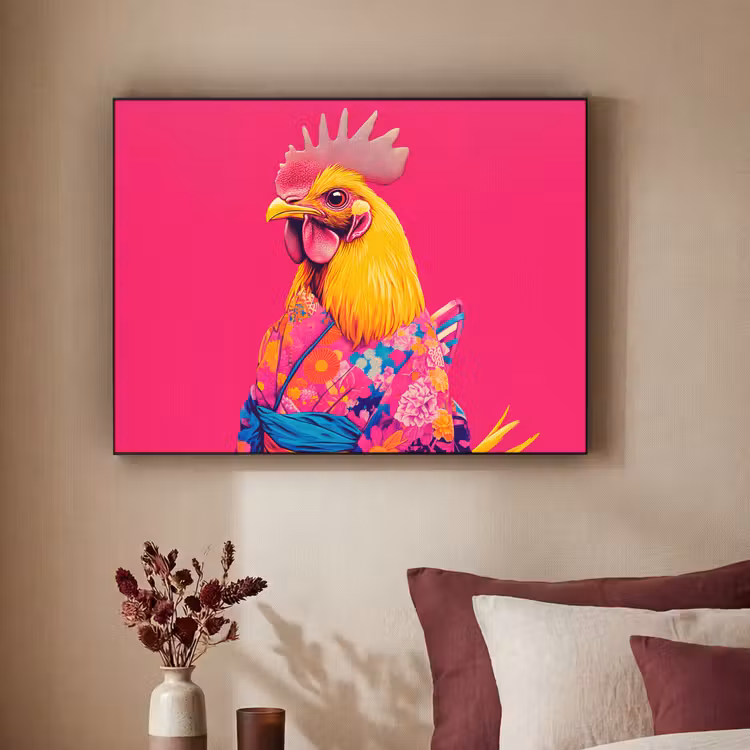 Art Frame - Haan - Kleurrijk - Kimono - Roze — 2