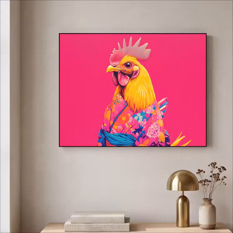 Art Frame - Haan - Kleurrijk - Kimono - Roze — 3