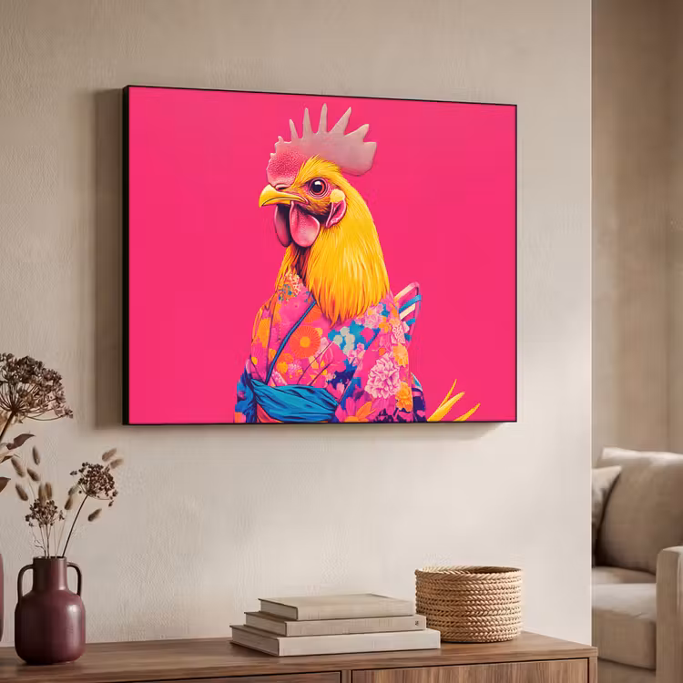Art Frame - Haan - Kleurrijk - Kimono - Roze — 4