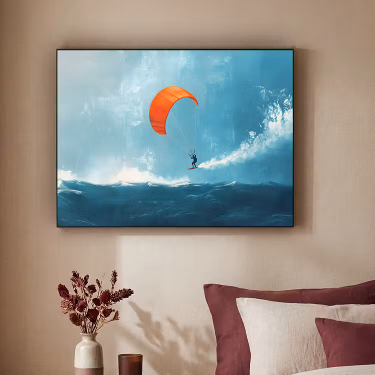 Art Frame - Kitesurfer - Oranje - Zee - Lucht — 2