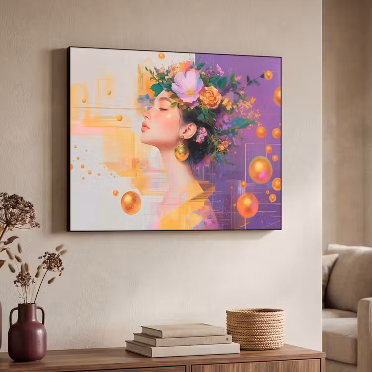 Art Frame - Abstract - Vrouw - Bloemenkroon - Goud — 4