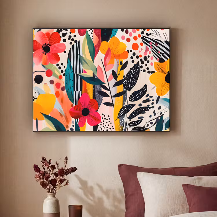 Art Frame - Bloemen - Bladeren - Abstract - Kleurrijk — 2
